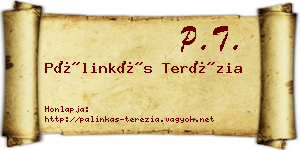 Pálinkás Terézia névjegykártya